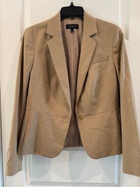 Talbots Women’s Tan Beige Color Blazer Work Jacket Single Button Front sz 8